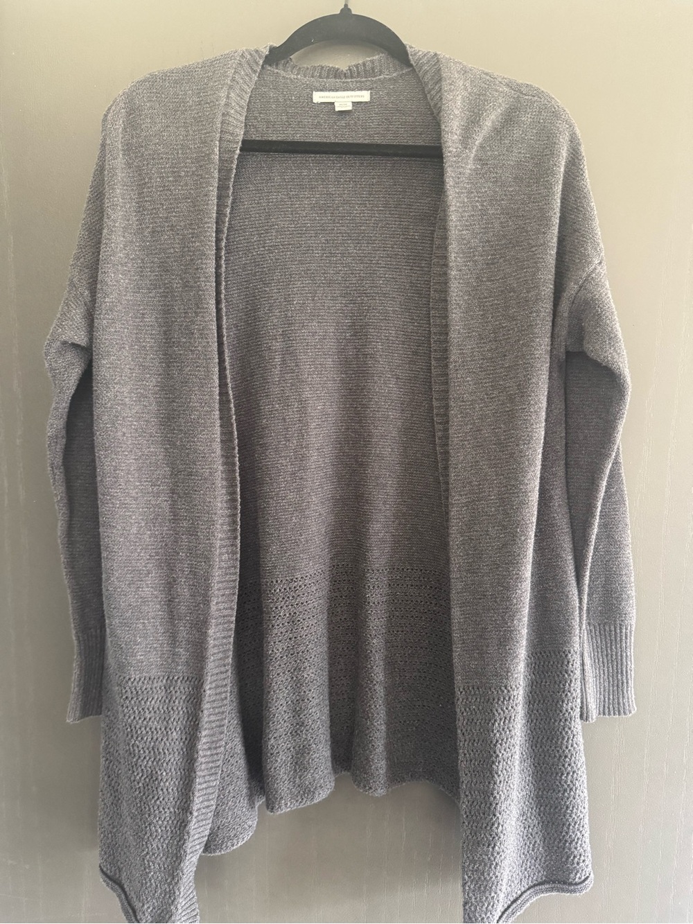American Eagle Open-Front Gray Women's Cardigan Sweater